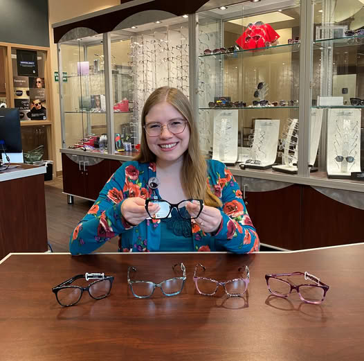 CEENTA optician showing selection of glasses and eyewear available in Charlotte area